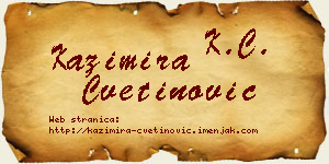 Kazimira Cvetinović vizit kartica